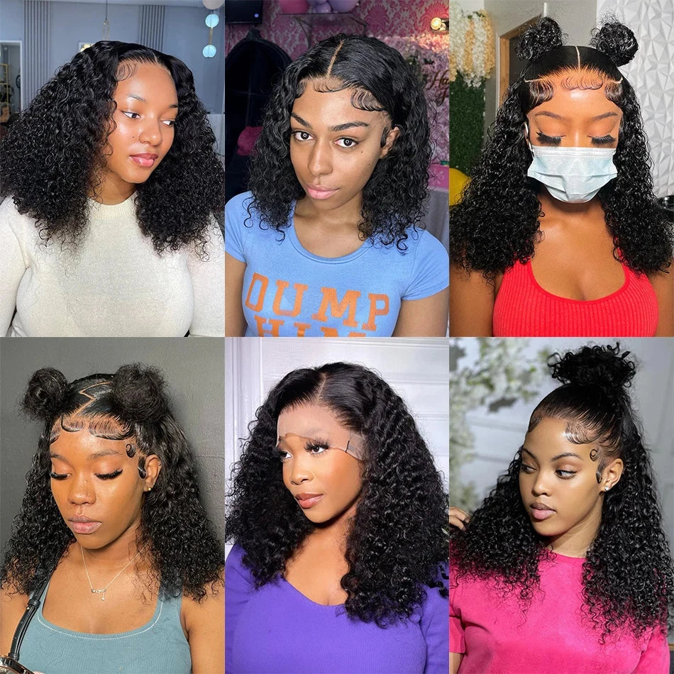 Jerry Curly Short Bob Wigs 13x6 Lace Frontal Human Hair Wigs 5x5 Glueless Wigs Lace Closure Transparent 13x4 Lace Font Wigs HOL stores