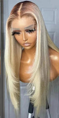 13X4 Ombre Blonde Frontal Wig Human Hair Remy Straight Transparent Lace 4 613 Lace Front Wig For Women HOL stores