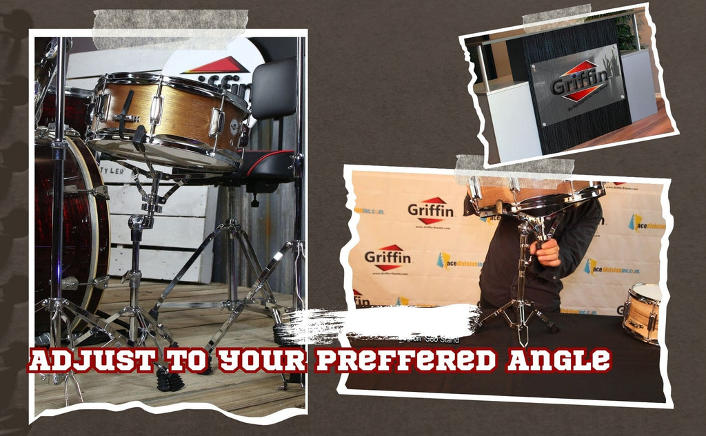 2-PACK Snare Drum Stand by GRIFFIN | Chrome Double Braced, Light Weight Mount for Standard Snares, Tom Drums & Practice Pad | Slip-Proof Gear Tilter & Clamp Style Basket Holder Percussion Hardware Kit GeekStands.com