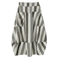 Unique Dot Striped A-Line Skirt Boho Brown