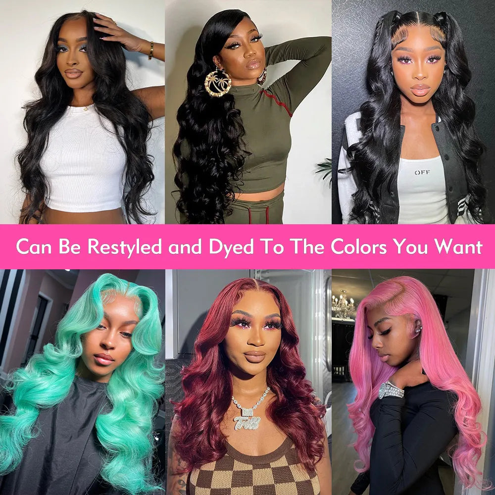 HD Transparent 13x4 13x6 Body Wave Lace Front Wig Pre Plucked 360 Lace Frontal Wig Human Hair Wigs For Women 4x4 Closure Wig HOL stores