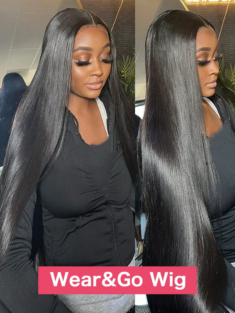 Glueless Preplucked Human Hair Wigs Ready To Wear And Go Brazilian Bone Straight 13x4 HD Lace Frontal Human Hair Wig For Women HOL stores