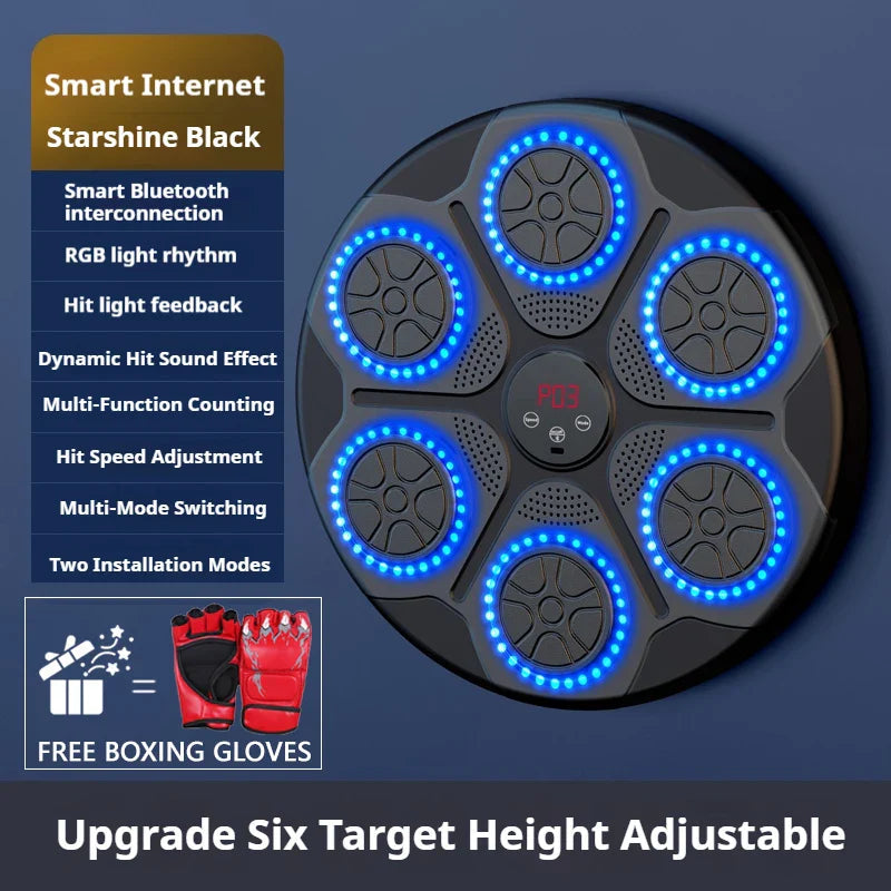 Smart Bluetooth Wall-Mounted Music Boxing Target Trainer – Electronic Punching Machine for Home Gym Zorelie.co