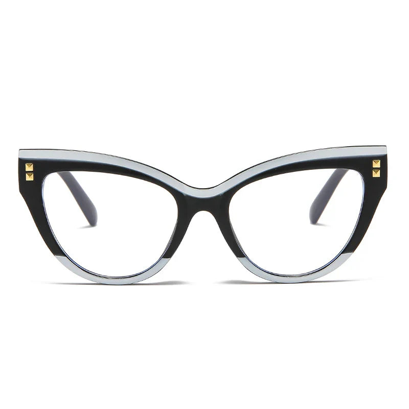 Anti Blue Light Optical Cat Eye Glasses Women Vintage Brand Designer Myopia Prescription Sexy Ladies Rivet Eye Glasses Frame T&L Fashions Boutique