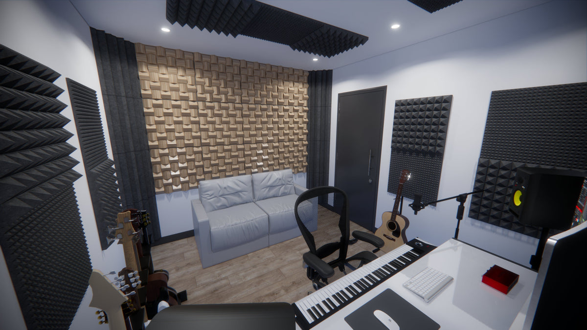 Wood Acoustic Diffuser Panel | Solid Paulownia Wood Sound Diffuser for Studios & Home Theaters SoundAssured
