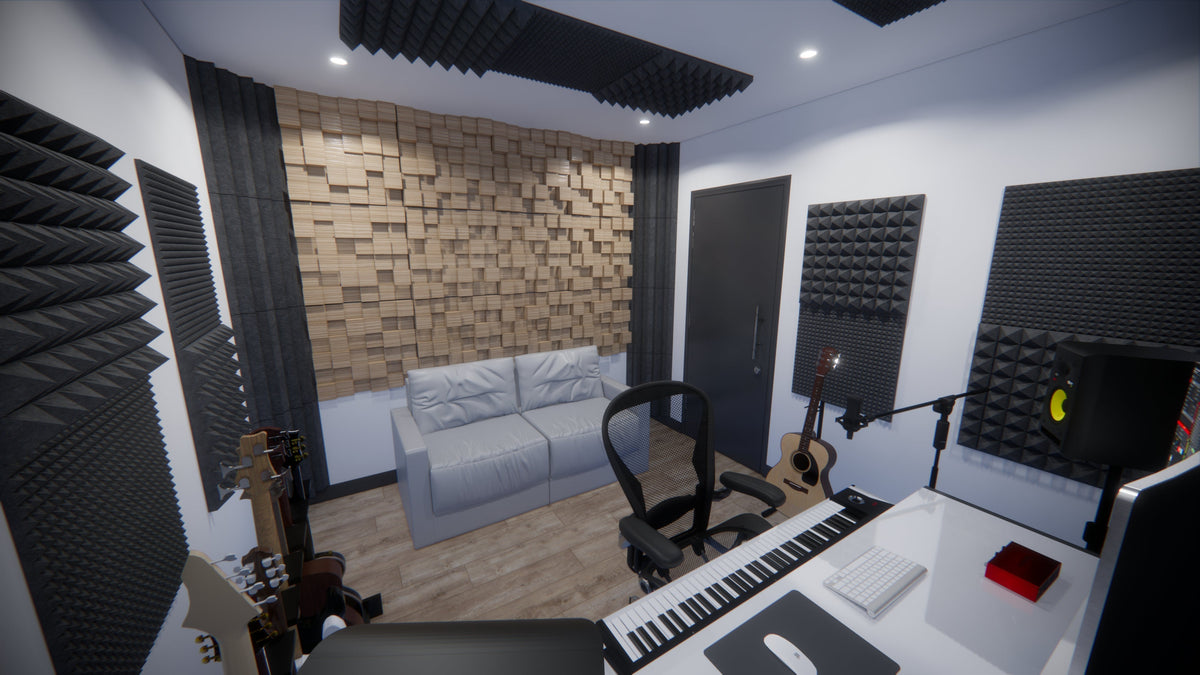 Wood Acoustic Diffuser Panel | Solid Paulownia Wood Sound Diffuser for Studios & Home Theaters SoundAssured