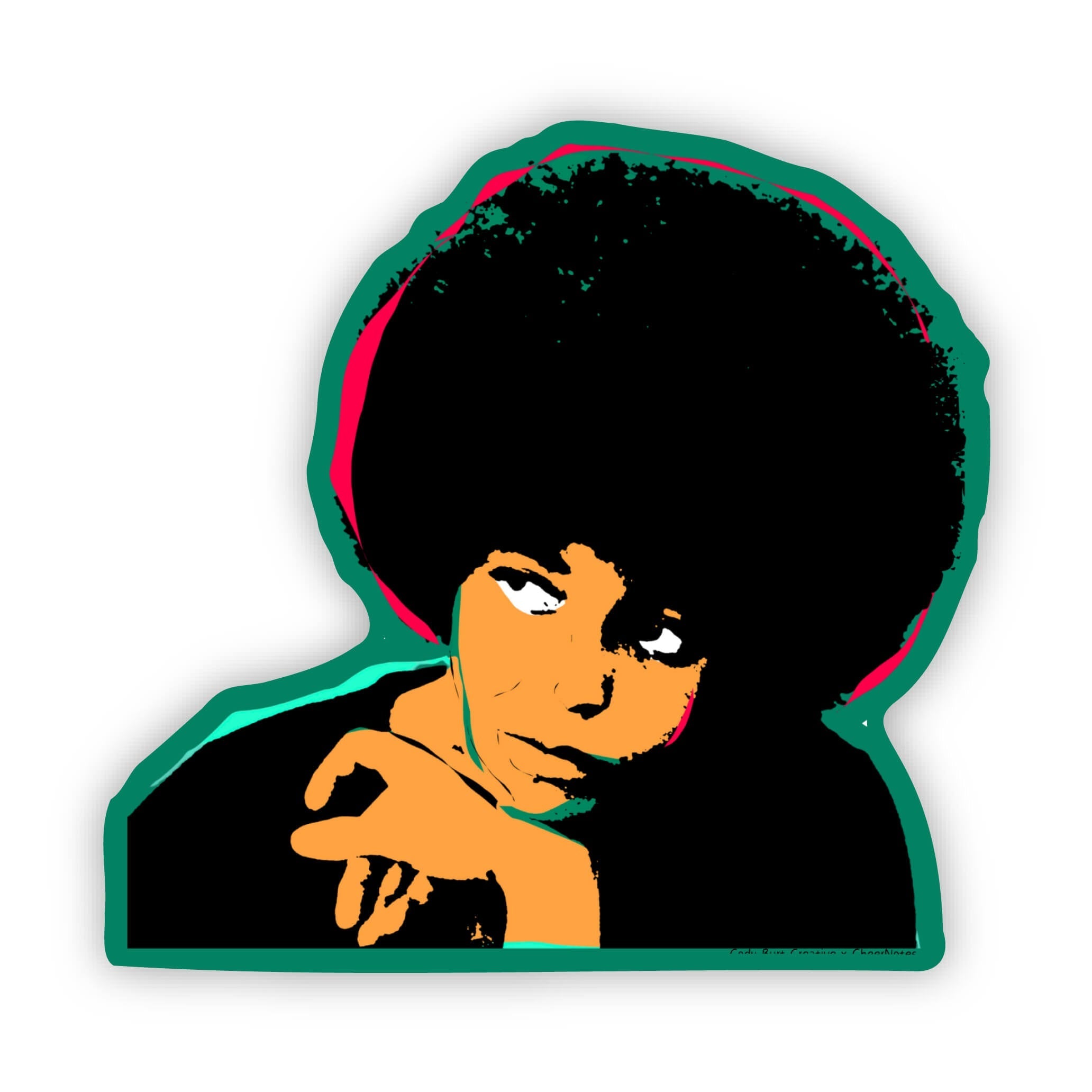 Angela Davis Sticker CheerNotes