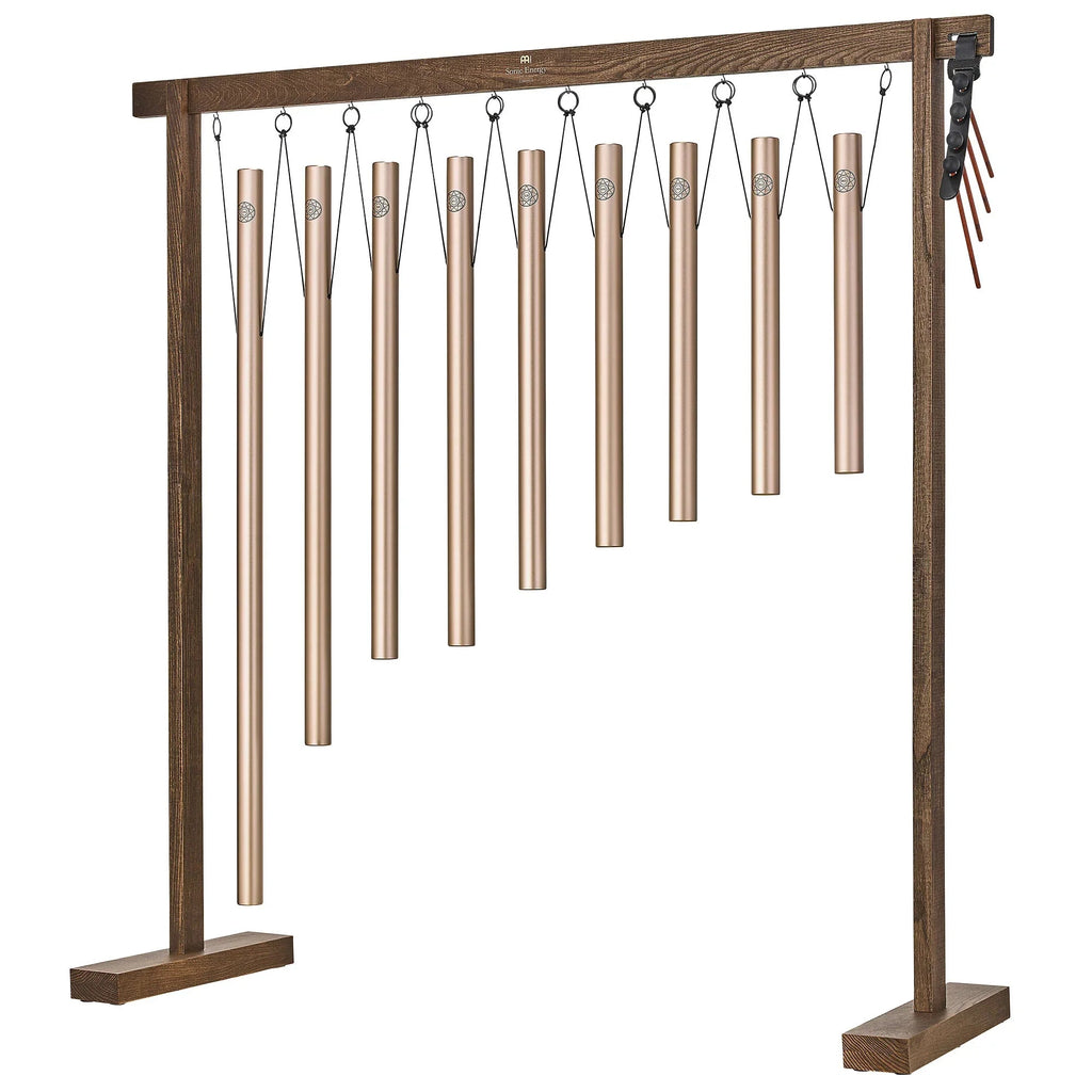 9-Piece Sound Bath Tube Chimes Solfeggio Set, Champagne Gold Utah Energy Healing Center
