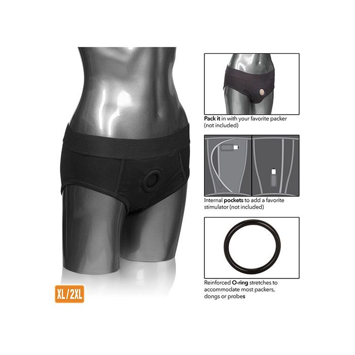 Packer Gear Brief Harness - Black (XL/2X) Adult Toy Box
