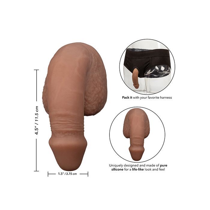 Packer Gear 5" Silicone Trans Packer Brown Adult Toy Box