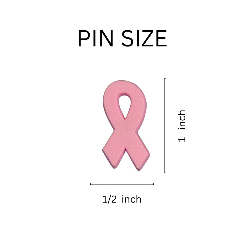 10 Pack Silicone Pink Ribbon Pins The Awareness Company