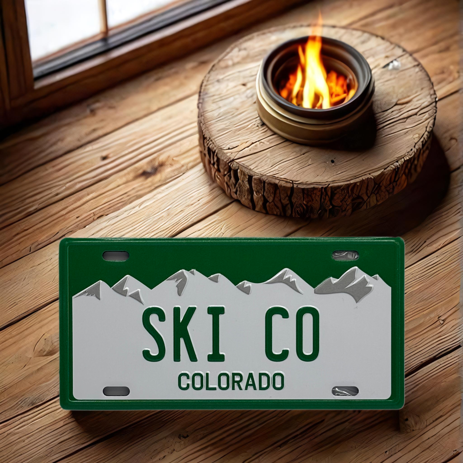 SKI CO - Colorado License Plate Magnet Green Mountain Games