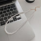 French lazy pearl necklace female niche high-end temperament versatile clavicle chain 2024 new sweater necklace