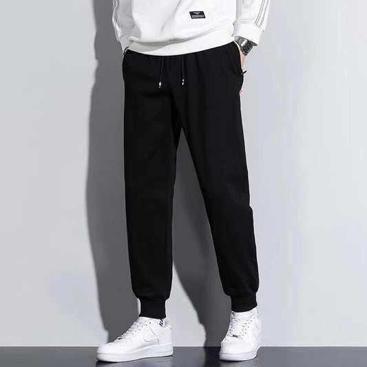 Men's sweatpants trousers 2024 spring and autumn new straight black loose casual knitted men's running basketball pants