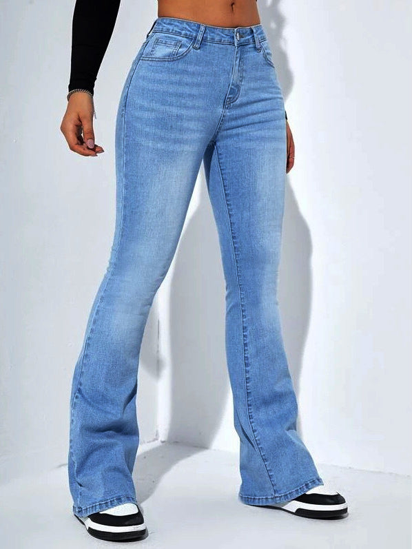 Jeans women's high-waisted slim-fit hot-selling stretch stretch trousers