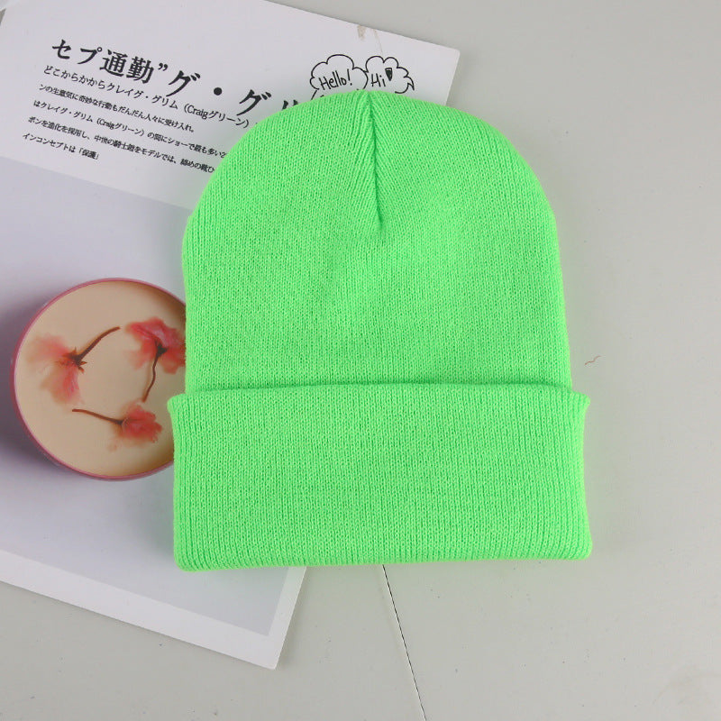 Plain knitted hat winter wool hat hat men and women warm hat