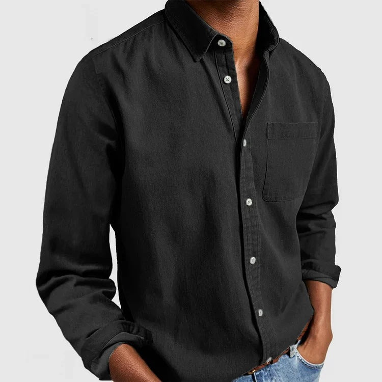 Men's shirts new long sleeve lapel men's shirts