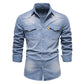 men's casual non-iron denim shirt