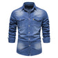 men's casual non-iron denim shirt