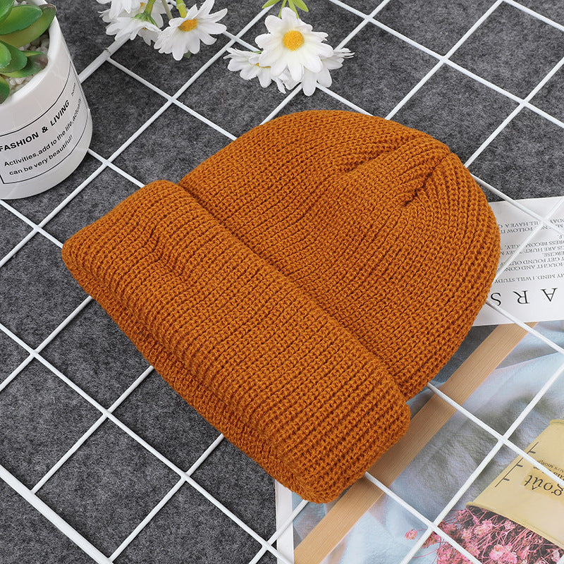 Winter knitted hats, melon-shaped hats, warm woolen hats for men and women