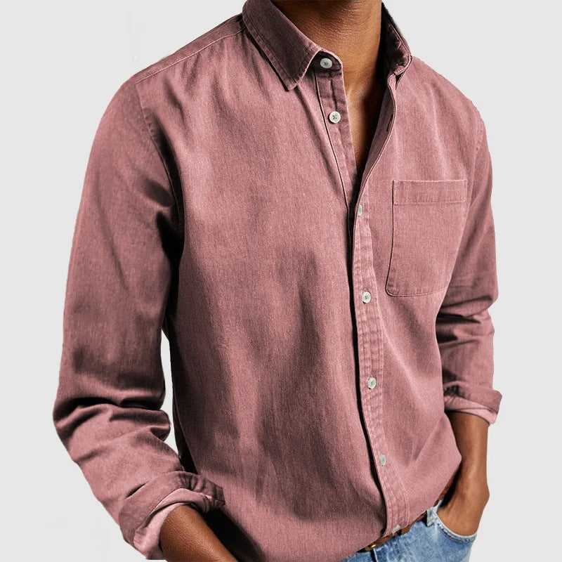 Men's shirts new long sleeve lapel men's shirts