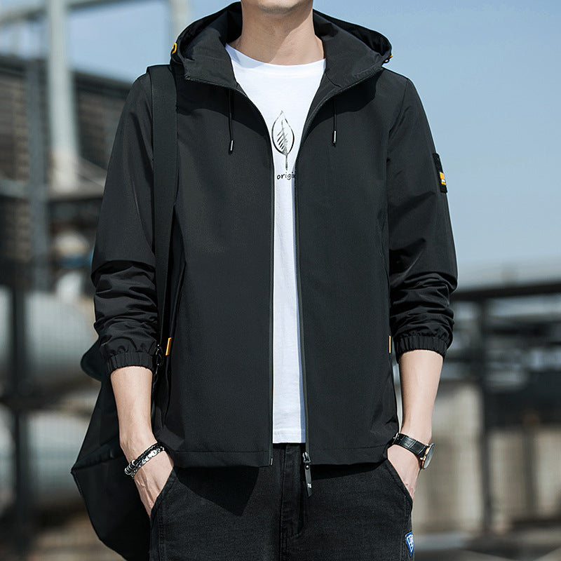 men's spring hooded jacket