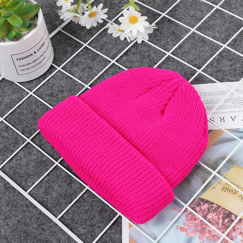 Winter knitted hats, melon-shaped hats, warm woolen hats for men and women