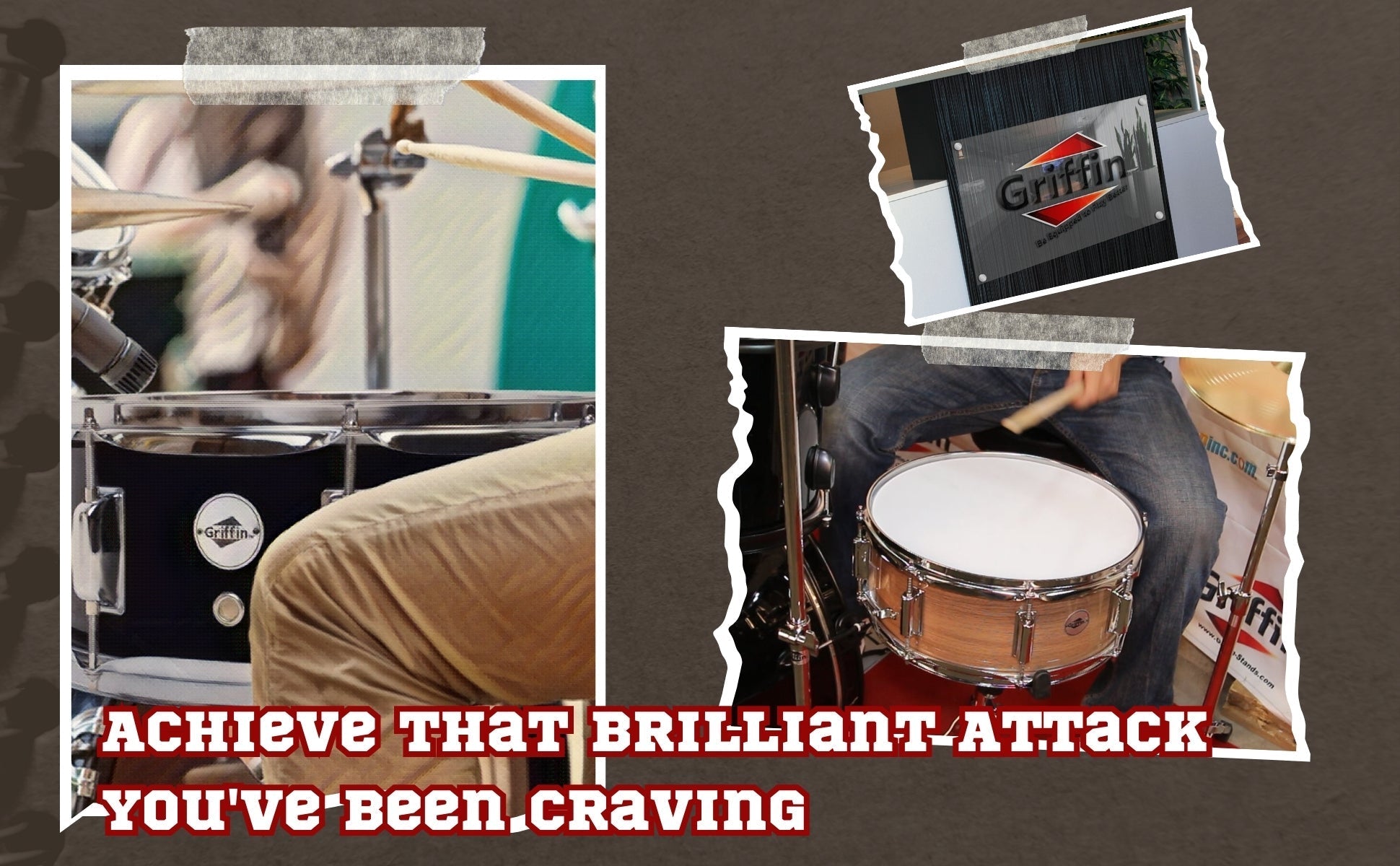 GRIFFIN Snare Drum Kit with Snare Stand, 2 Pairs of Drum Sticks & Drum Key | Wood Shell Drum Set, Maple Sticks, Chrome Holder Acoustic Marching Percussion GeekStands.com