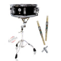 GRIFFIN Snare Drum Kit with Snare Stand, 2 Pairs of Drum Sticks & Drum Key | Wood Shell Drum Set, Maple Sticks, Chrome Holder Acoustic Marching Percussion GeekStands.com