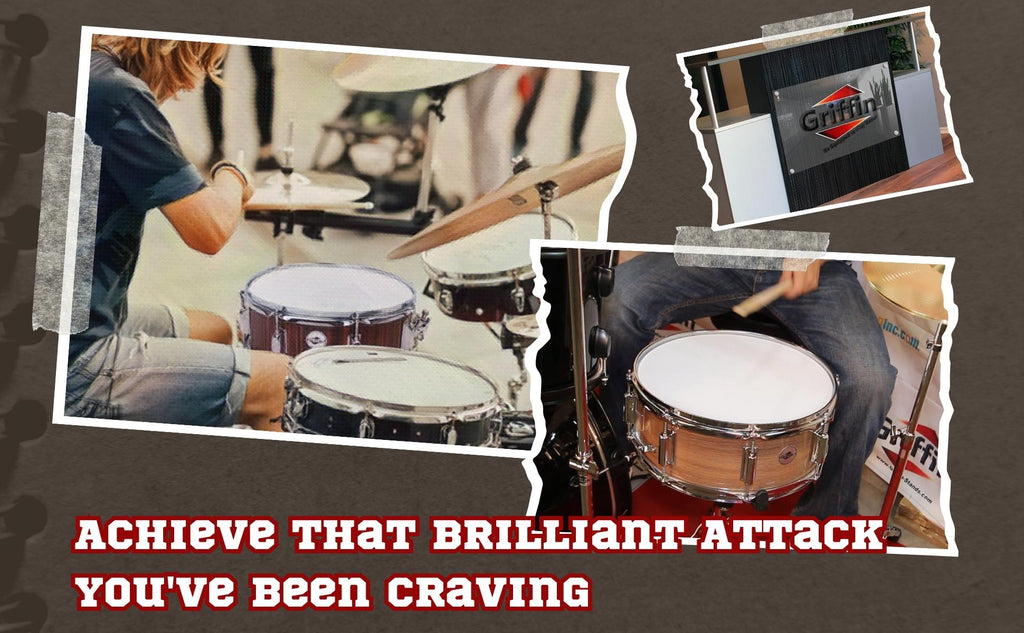 Snare Drum Set by GRIFFIN - Includes Snare Stand, 2 Pairs of Maple Drum Sticks & Drum Key | Wood Shell Drum Set, Chrome Holder Acoustic GeekStands.com