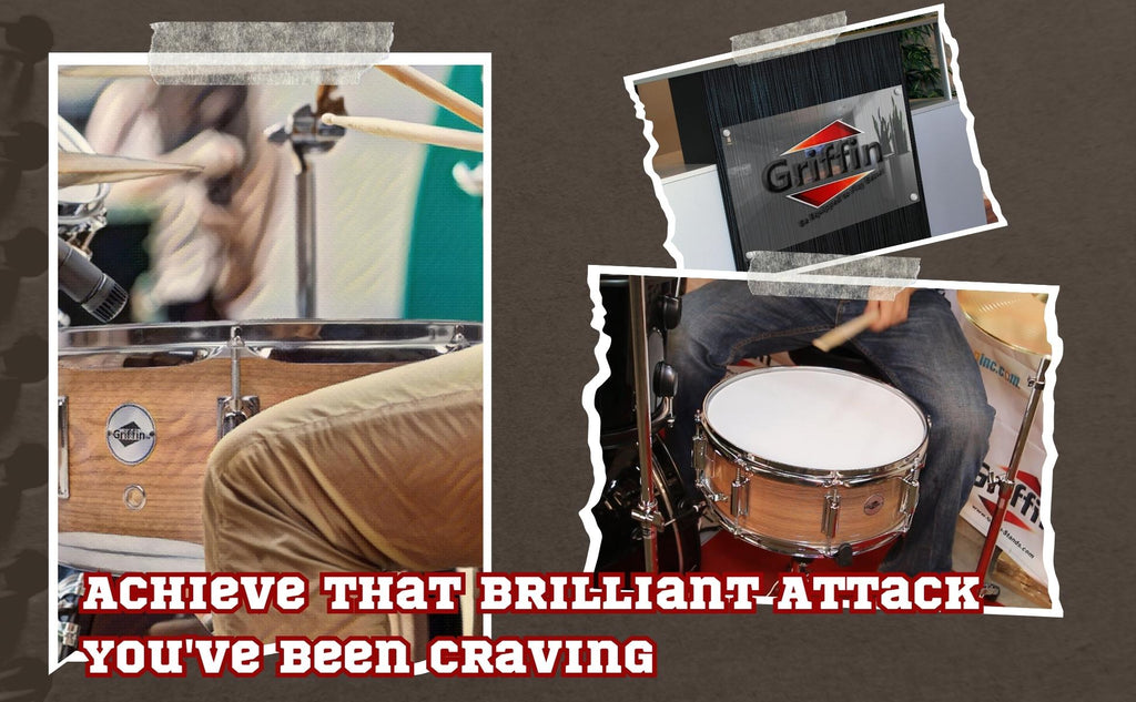 GRIFFIN Snare Drum Kit with Snare Stand, 2 Pairs of Maple Drum Sticks & Drum Key | Wood Shell Drum Set, Percussion Musical Instrument Practice Package GeekStands.com