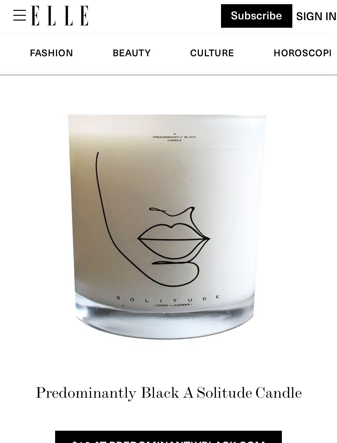 A SOLITUDE CANDLE - ORIGINAL ARTWORK Predominantly Black