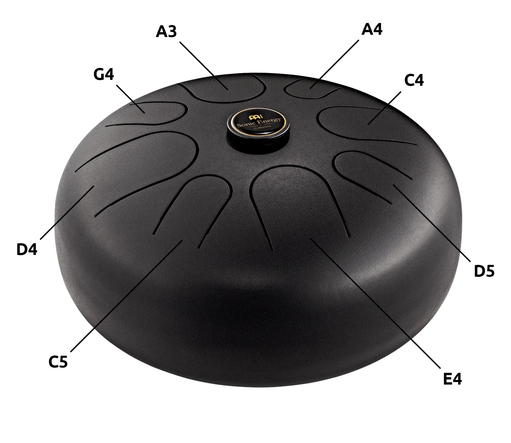 12" Steel Tongue Drum, A Minor, Black Utah Energy Healing Center