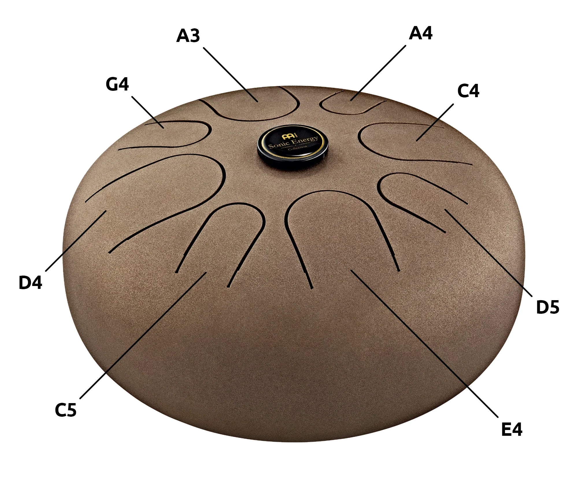 12" Steel Tongue Drum, A Minor, Vintage Brown Utah Energy Healing Center