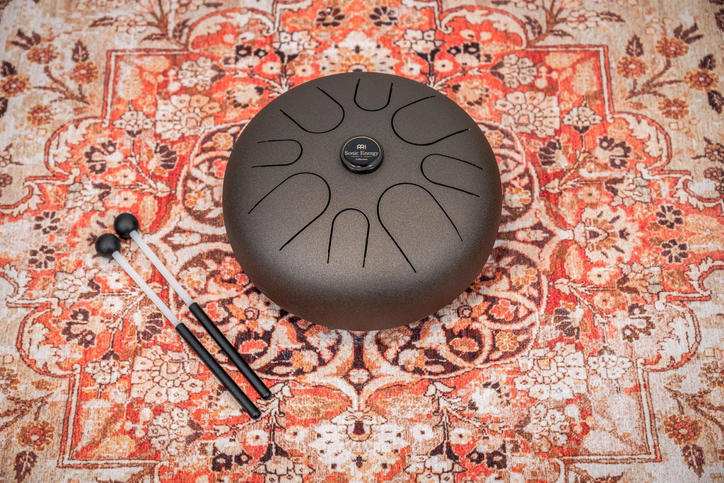 12" Steel Tongue Drum, A Minor, Vintage Brown Utah Energy Healing Center
