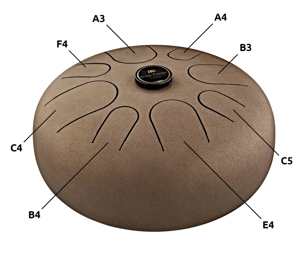12" Steel Tongue Drum, A Akebono, Vintage Brown Utah Energy Healing Center
