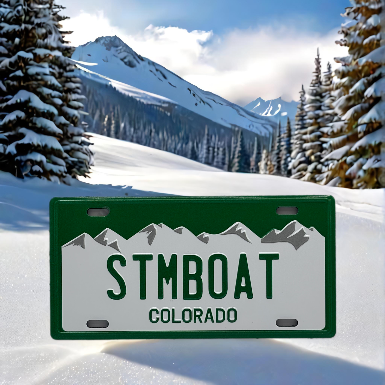 STMBOAT - Colorado License Plate Magnet Green Mountain Games