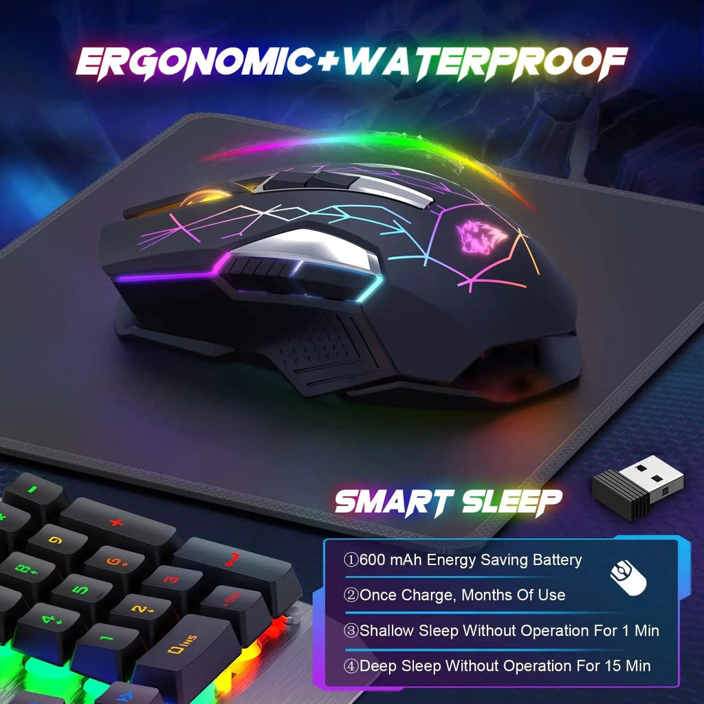 X18 Wireless Gaming Mouse 2.4G 7 RGB Electronics Den