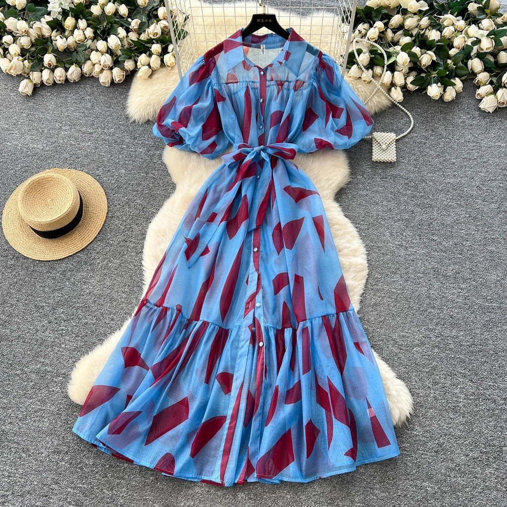 Spirited Printed Boho Sundress Boho Brown
