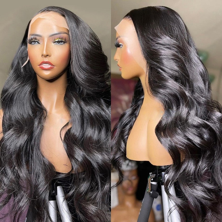 Body Wave Lace Frontal Wig Brazilian Transparent 13x4 Lace Front Human Hair Wigs For Black Women Loose Water Wavy Wig PrePlucked HOL stores