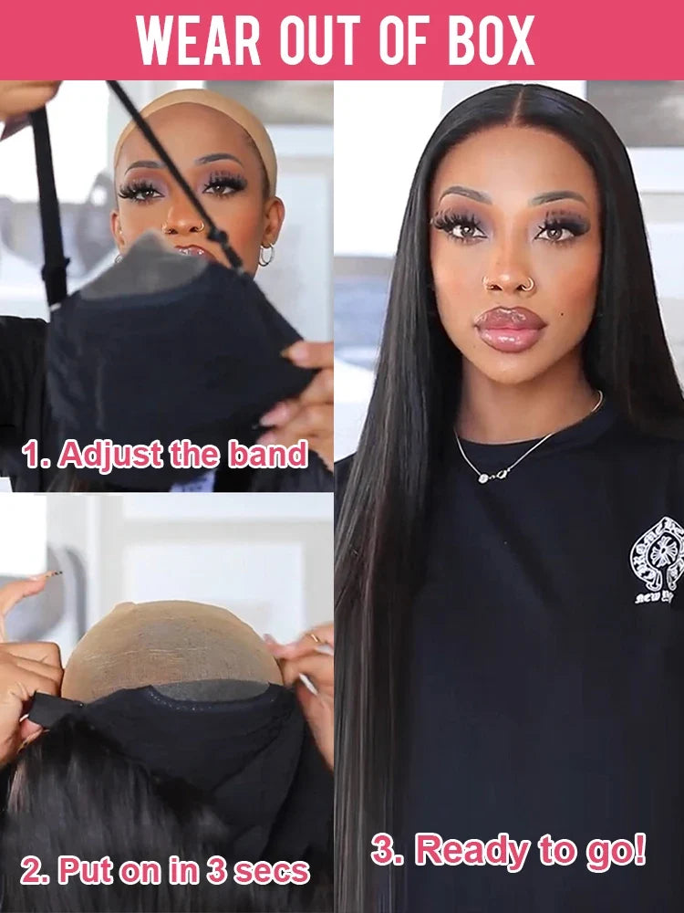 Glueless Preplucked Human Hair Wigs Ready To Wear And Go Brazilian Bone Straight 13x4 HD Lace Frontal Human Hair Wig For Women HOL stores