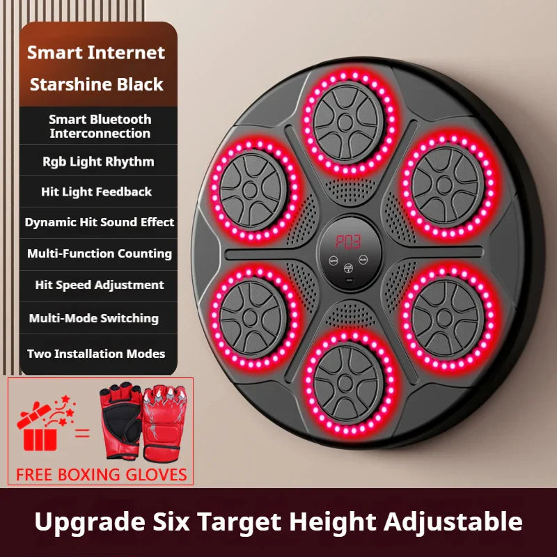 Smart Bluetooth Wall-Mounted Music Boxing Target Trainer – Electronic Punching Machine for Home Gym Zorelie.co
