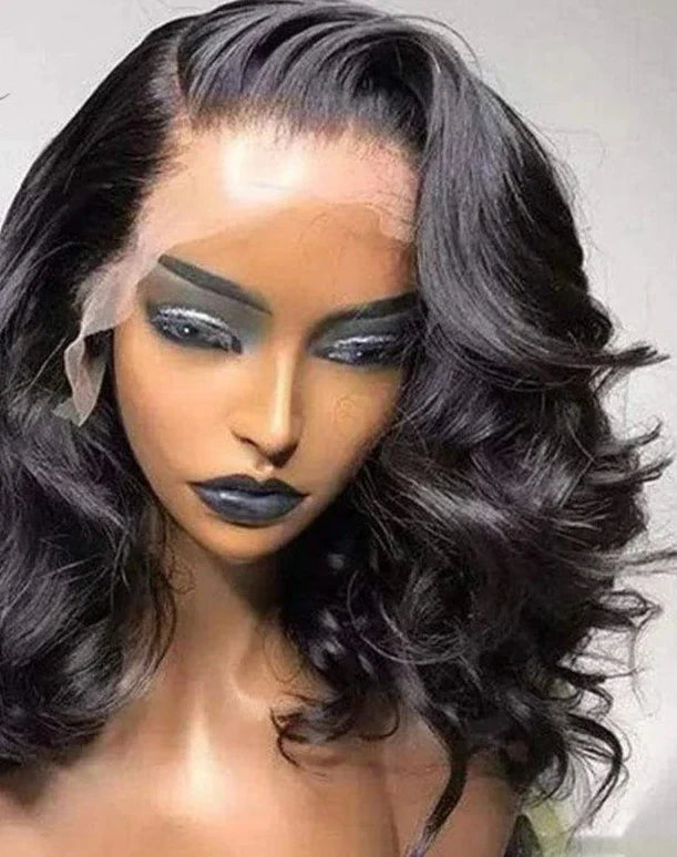 Body Wave Short Bob Wig Transparent Lace Front PrePlucked 13x4 Body Wave Lace T&L Fashions Boutique