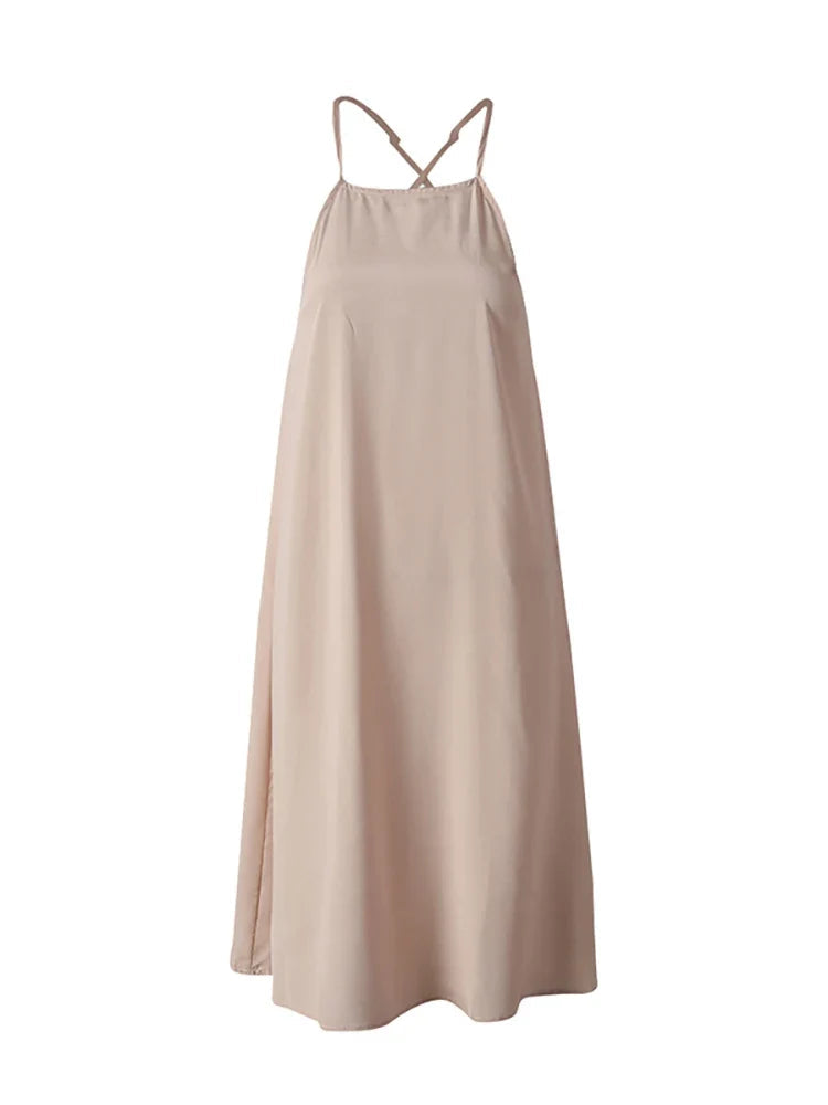 Wild Heart Feather Halter Maxi Dress Boho Brown