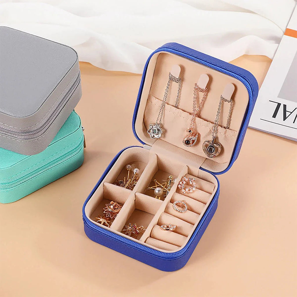 Portable Mini Jewelry Storage Box Travel Organizer Jewelry Case Fashion Hut Jewelry