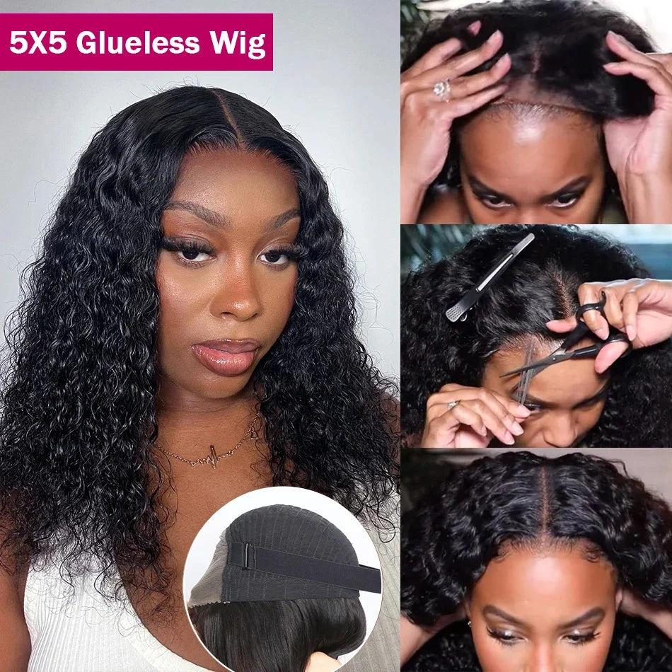 Jerry Curly Short Bob Wigs 13x6 Lace Frontal Human Hair Wigs 5x5 Glueless Wigs Lace Closure Transparent 13x4 Lace Font Wigs HOL stores