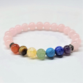Rose Quartz Chakra Round Bead Bracelet 8mm - Nurturing Love Sacred Crystals