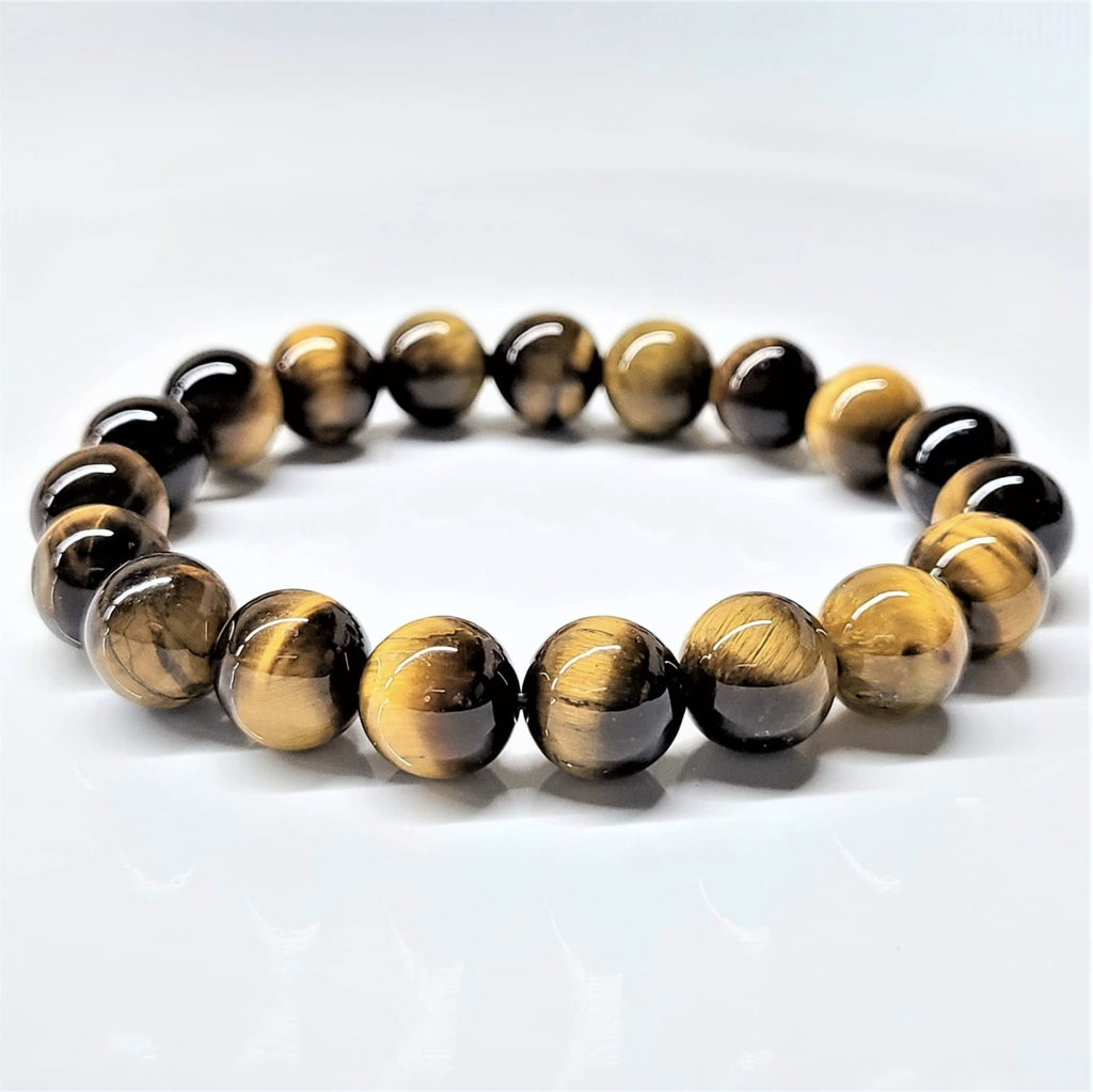 Tiger Eye Round Bead Bracelet - Courageous Clarity Sacred Crystals