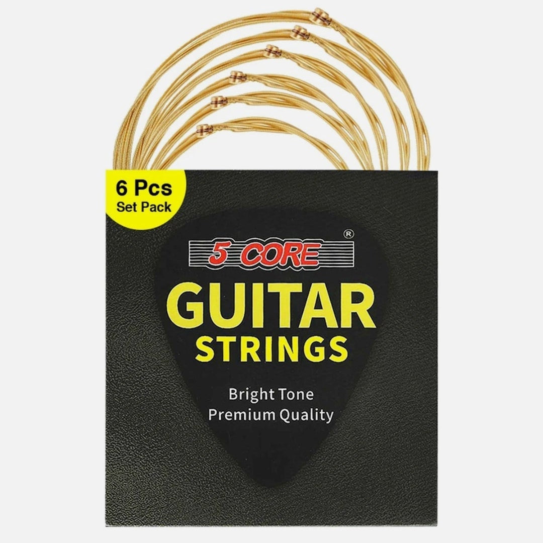 *5 Core Acoustic Guitar Strings Brass Heavy Duty Extra Light (.010–.048) High Carbon Steel Core Bright & Powerful Tone 6 String Set for All Acoustic Guitars - GS AC MindFreakArtistry