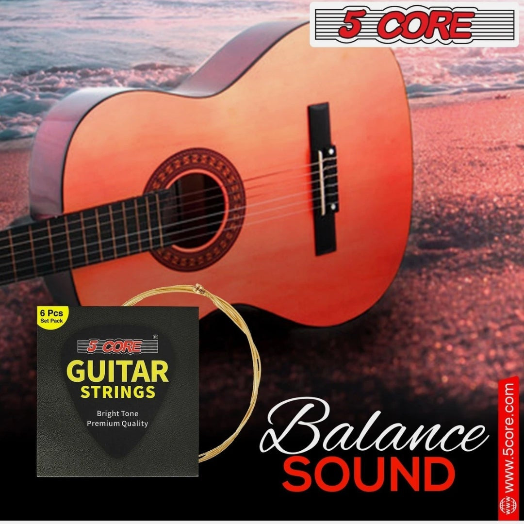 *5 Core Acoustic Guitar Strings Brass Heavy Duty Extra Light (.010–.048) High Carbon Steel Core Bright & Powerful Tone 6 String Set for All Acoustic Guitars - GS AC MindFreakArtistry